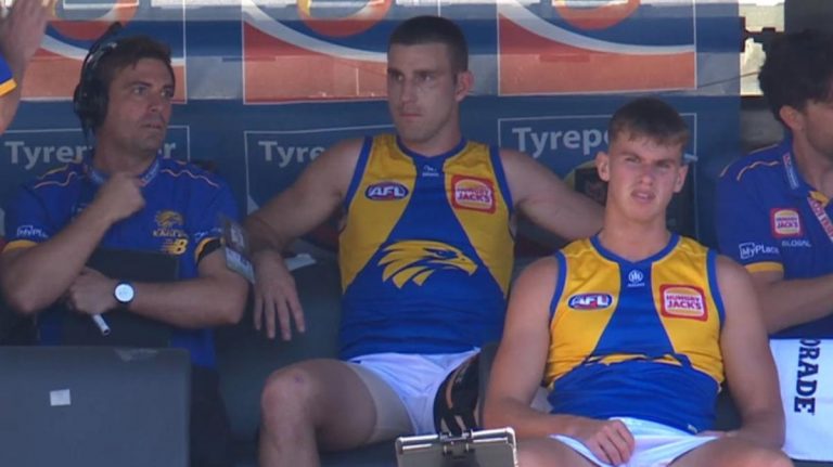 ‘Hearts break’ as West Coast veteran Elliot Yeo suffers a groin injury in clash against Port Adelaide
